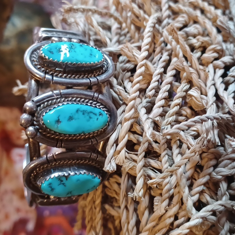 COPY - Pearlene Spencer Kingman turquoise cuff.
